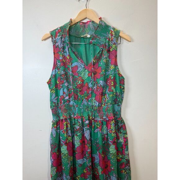Roller Rabbit Women's Size Medium Hole Ashbury Floral Frida Maxi Dress - Picture 9 of 10